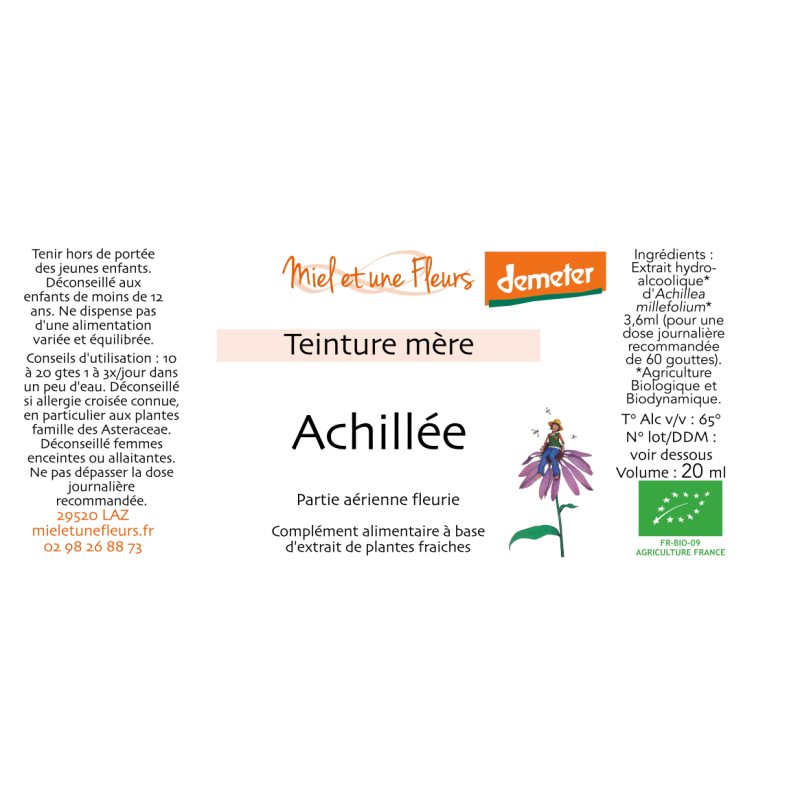 Alcoolature d'Achillée Millefeuille (Teinture-mère) Alcoolature d'Achillée Millefeuille (Teinture-mère)